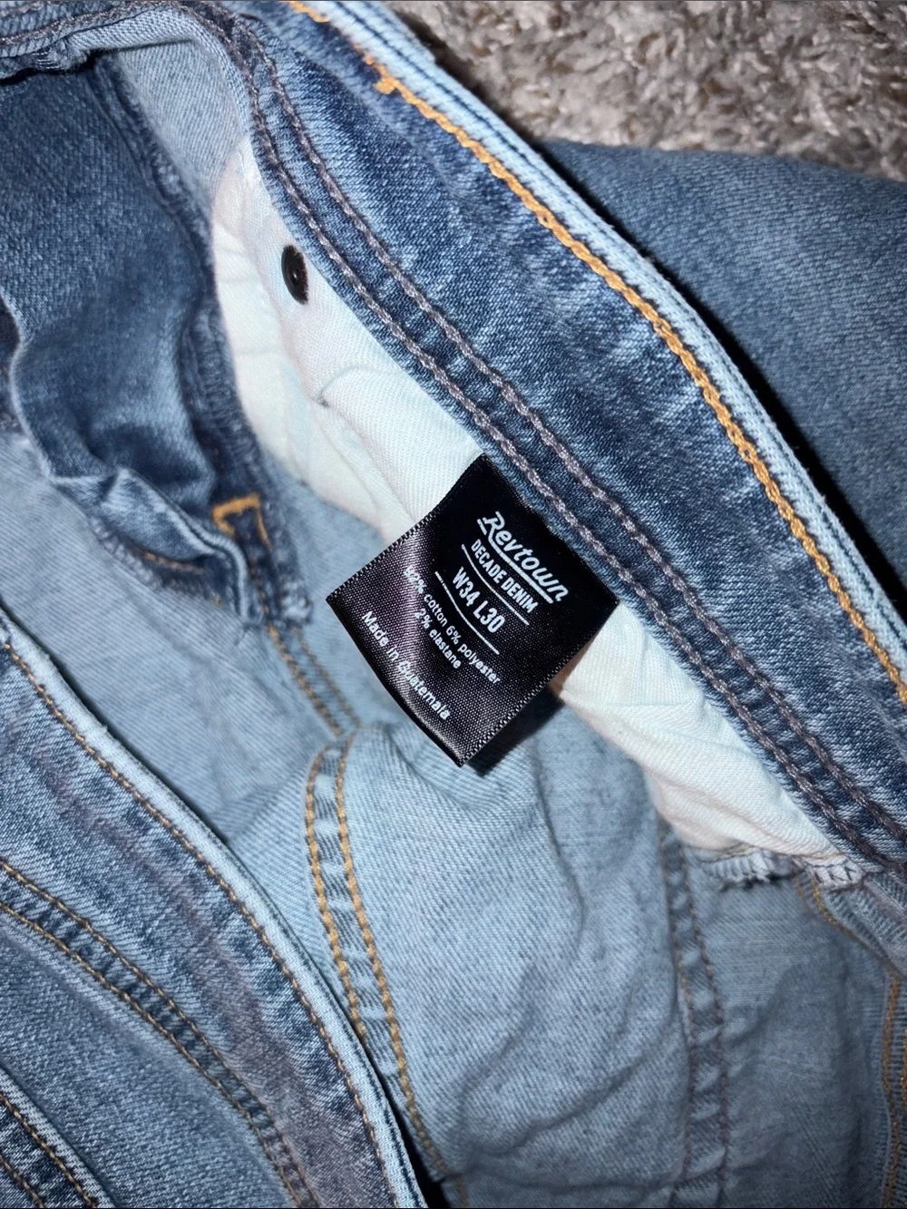 Revtown Men's Blue Denim Slim Straight Jeans